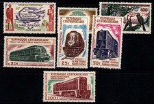 Central African Republic 1960-63 New ** 100% Airmail Olympics, Trains
