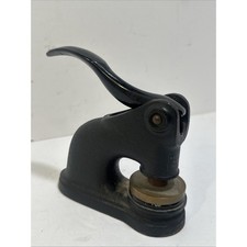 Antique AA White Co Cast Iron Desk Embosser Seal Press Rhode Island 1954