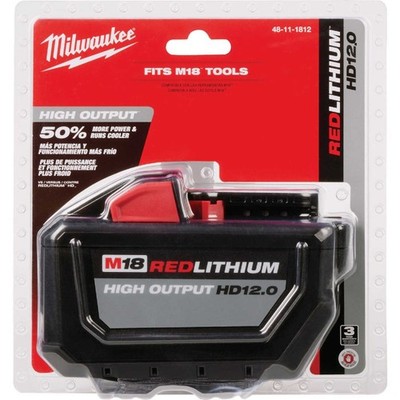 NEW Milwaukee M18 Red Lithium High Output HD 12.0 18V Battery Pack (48-11-1812)
