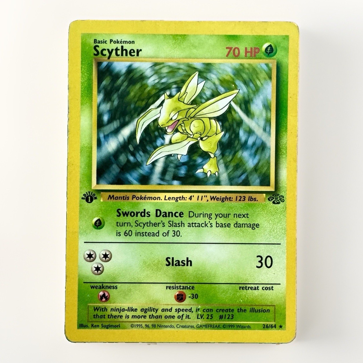 Pokemon TCG Scyther 26/64 Jungle Rare 1st Edition Base Set 1999