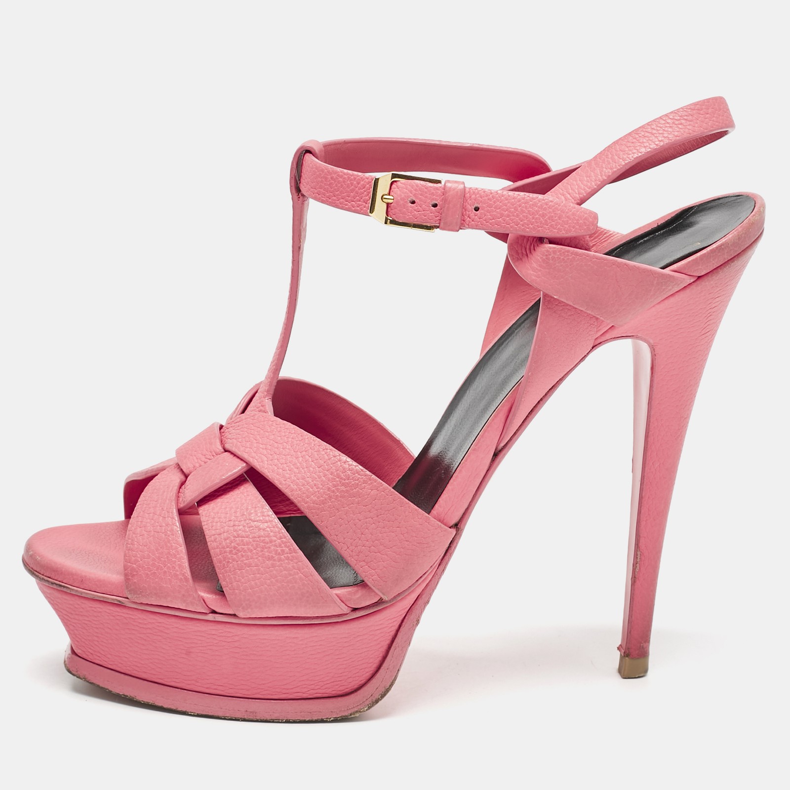 Sandali omaggio Saint Laurent in pelle rosa corallo misura 39 5
