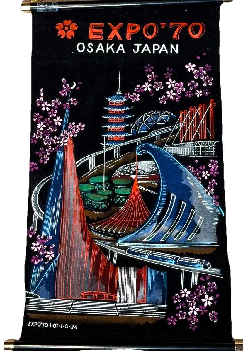 1970s vintage poster USA製 Expo '70 Osaka Japan Wall Hanging Textile Poster 1970 Vintage Mid