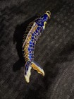Vintage Chinese Cloisonne Articulated Blue Enamel Fish Pendant 4" Koi Fish Rare — photo 3