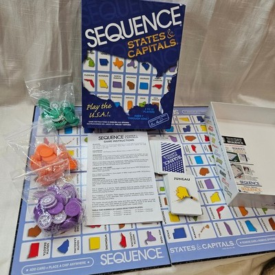 Vintage Jax Sequence States & Capitals Board Game