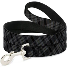 Dog Leash Plaid Gray/Black/Brown