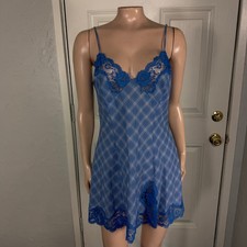Vintage Y2K Victorias secret Lingerie Mini dress Medium Lace Plaid RARE K3-30