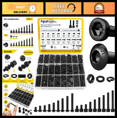 2300PCS M3 Screw & Nut Assortment Kit, Hex Socket Bolts, Washers, DIY 3D Printer