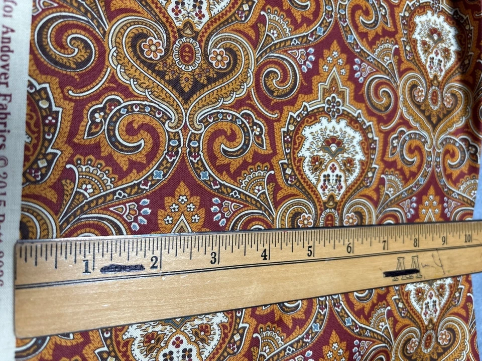 Vintage-Style Jo Morton Andover Fabrics Paisley Cotton Fabric 19 inches x 44" - Image 4 of 4