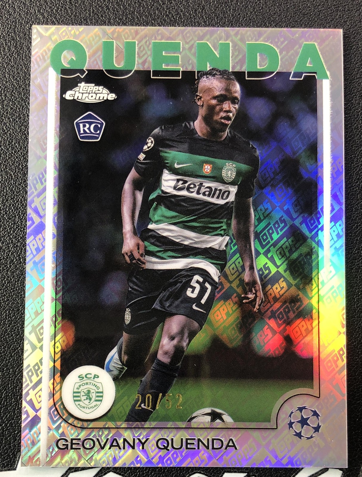 2024-25 Topps Chrome UEFA Geovany Quenda #108 RC Toppsfractor /52