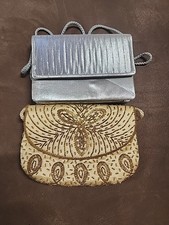 2 Vintage Bags Beaded And Sliver Bags