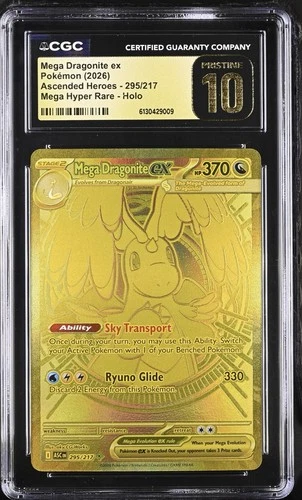 POKEMON ASCENDED HEROES Mega HYPER RARE #295 MEGA DRAGONITE EX CGC 10 Pristine