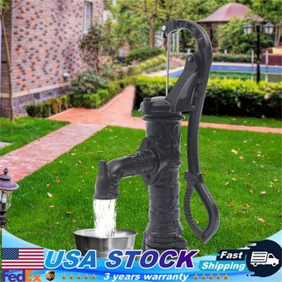 Hand Pump Well Water Pitcher Press Suction Yard Ponds Garden Kit Home Cast Iron