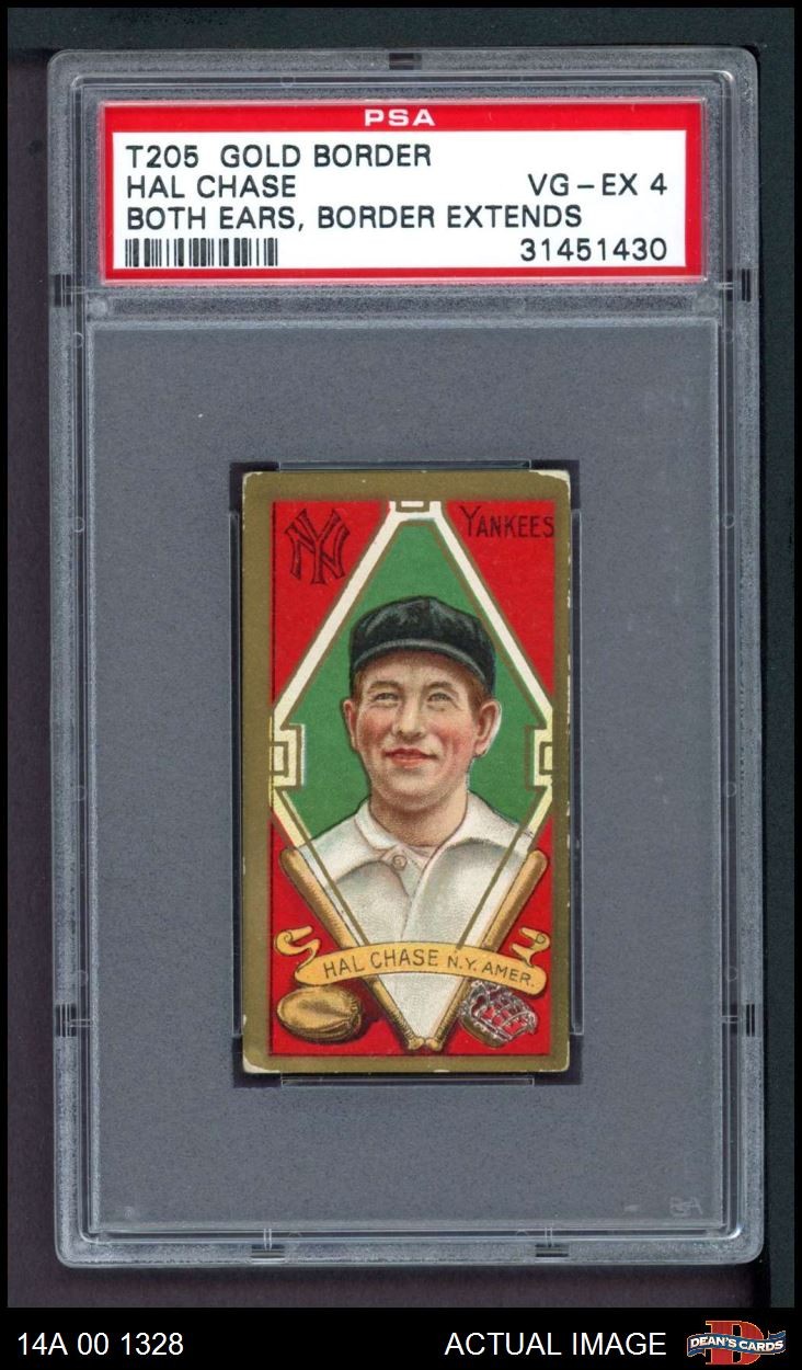 1911 T205 Hal Chase EXT Yankees VARIATION PSA 4 - VG/EX