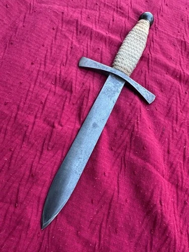 Old dagger made out of  SWORD , Thick blade , Could be ww2 bring back