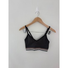 Spanx Seamless Ribbed Bralette Charcoal Grey V-Neck Adjustable Straps Medium