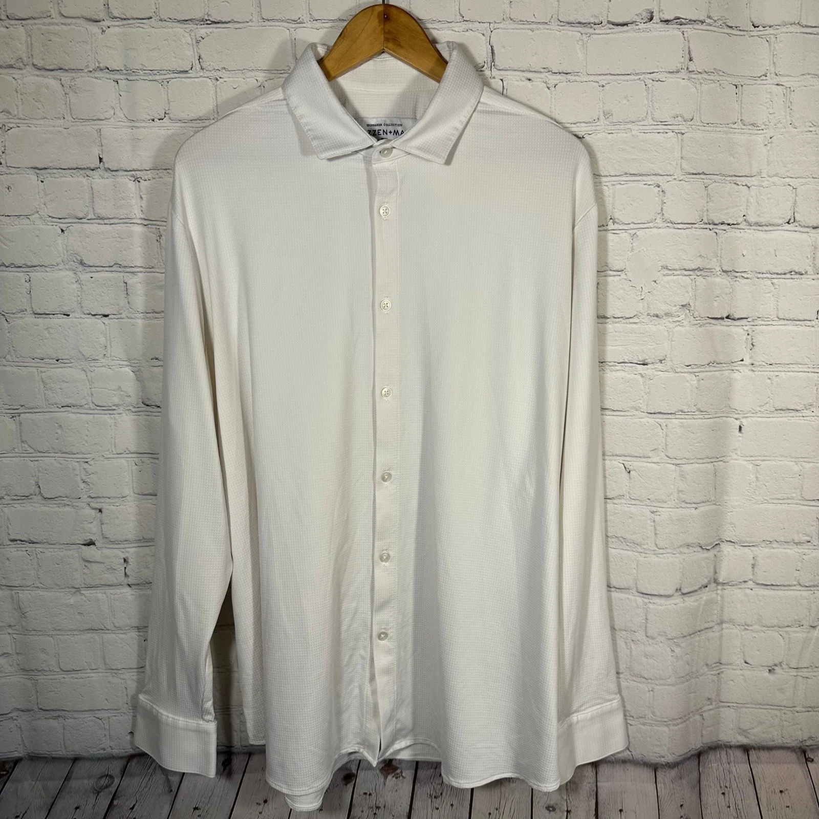 Mizzen + Main Spinnaker Collection White Performance Shirt Mens XXL Standard Fit