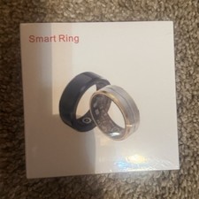 Smart Ring Activity Tracker Black Silver Wearable for Finger