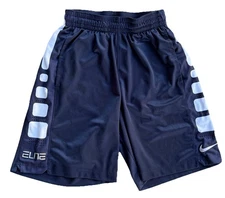 Nike Elite Dri Fit Basketball Shorts Youth Boys M Gym 8.5" Navy Blue Pockets