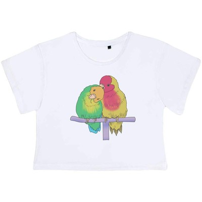 ''Couple Papageien'' Damen Baumwolle Crop Tops (CO046695)