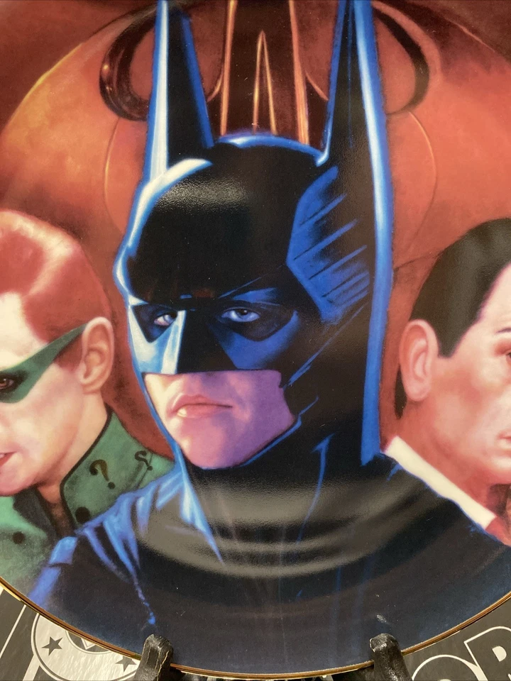 Warner Bros Batman Forever Collectors Plate Edición Limitada Acertijo Dos Caras Leer Foto 2 de 4