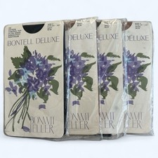 Lot Four 4 Vintage C1980s Bonwit Teller Bontell Deluxe Pantyhose Hosiery, Sz C