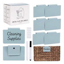 : Metal Bin Labels for Home Organization  Non-Slip Basket Clips for Storage ...