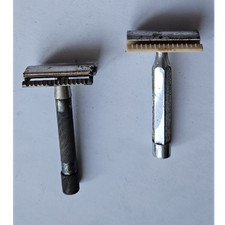 2 antike Vintage Rasierapparate aus Metall, S...