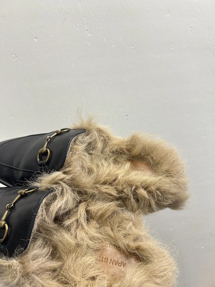 Mocasín 8 EE. UU. 38 UE Princetown Piel Mula Horsebit Cuero Negro M18 Foto 3 de 4