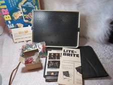 VINTAGE 1967 HASBRO LITE-BRITE 5455 IN BOX WITH USED PAPERS  400 COLOR PEGS