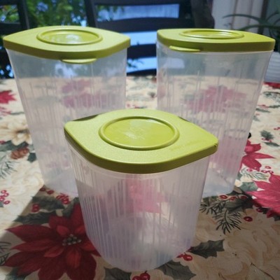 Tupperware Fresh N Cool Set of 3, two 1.5L and one 1L  Modular Containers  Green