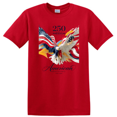 American Anniversary T Shirt Eagle 250 Years Freedom 1776 2026 Flag Retro Tee