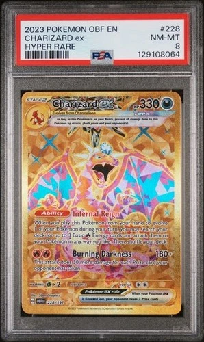 Charizard ex 228/197 Hyper Rare - Pokémon Obsidian Flames PSA 8 NM-MT