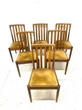 6 x Vintage Retro Mid Century Danish Era Solid Teak Modernist Dining Chairs