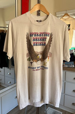 Vintage Operation Desert Storm Graphic T Shirt Men's L Made in USA 1990 military