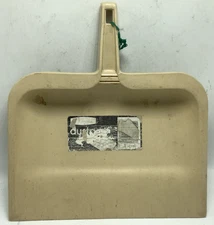 Vtg 1980's  Rubbermaid Hard Rubber Dustpan 2003-50 10"x11" Beige Tan Offwhite