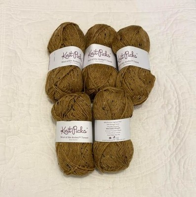 Lot of 5 Skein Wool of the Andes, Worsted, BrassTweed Discontinued Color