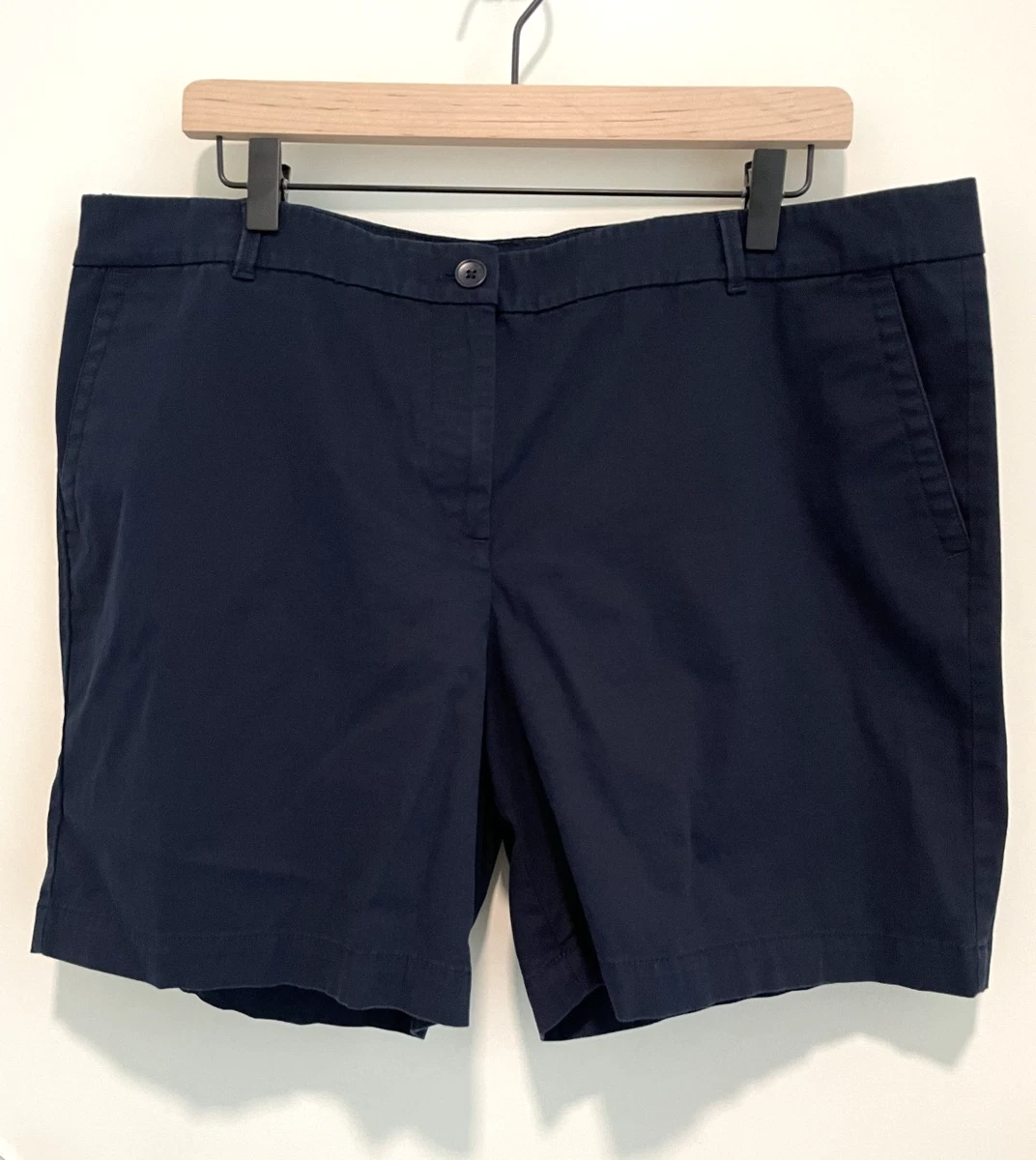 Short Talbots Femme – Taille 16P – Rayures Bleu Clair Et Blanc