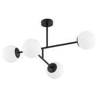 Deckenleuchte 4-Flammig Glas Schwarz Weiß E14 B:75 Cm Deckenlampe Schlafzimmer