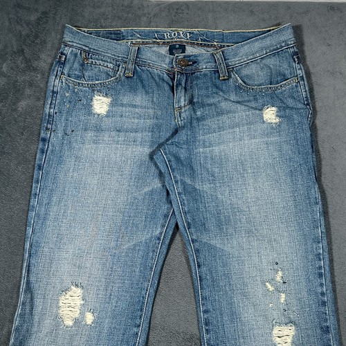 Pantalones de mezclilla Roxy vintage Quicksilver para mujer talla 9 azul corte bota desgastado acampanado ancho - Imagen 2 de 17