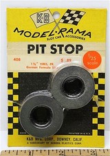 1965 K B Aurora 1:24 1:25 Slot Car Pit Stop Parts 1 3/8" GERMAN SLICK TIRES 408