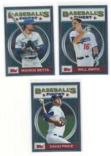 (3) 2020 Topps Baseball's Finest Flashbacks Dodgers Lot Mookie Betts Smith Price