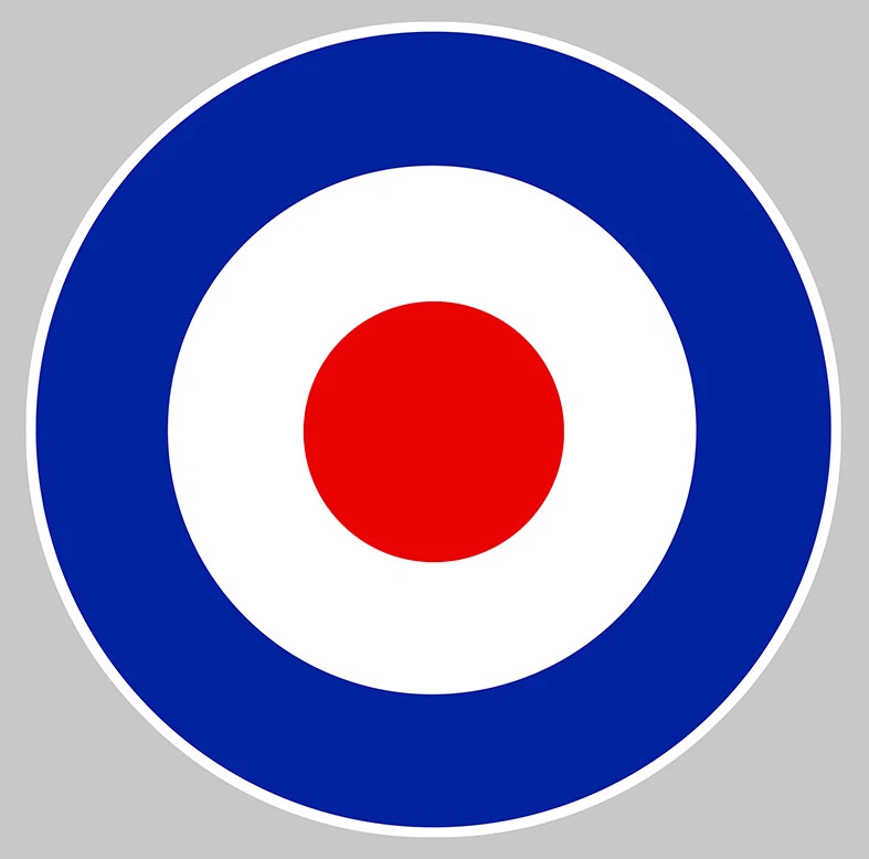 COCARDE RAF GB ROUNDEL TARGET ARMEE ANGLAISE AVIATION AUTOCOLLANT STICKER CA125