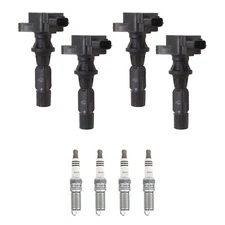 Hitachi 4 Ignition Coil 4 NGK Ruthenium Spark Plugs Kit For 6 CX-7 2.3 L4 MZR