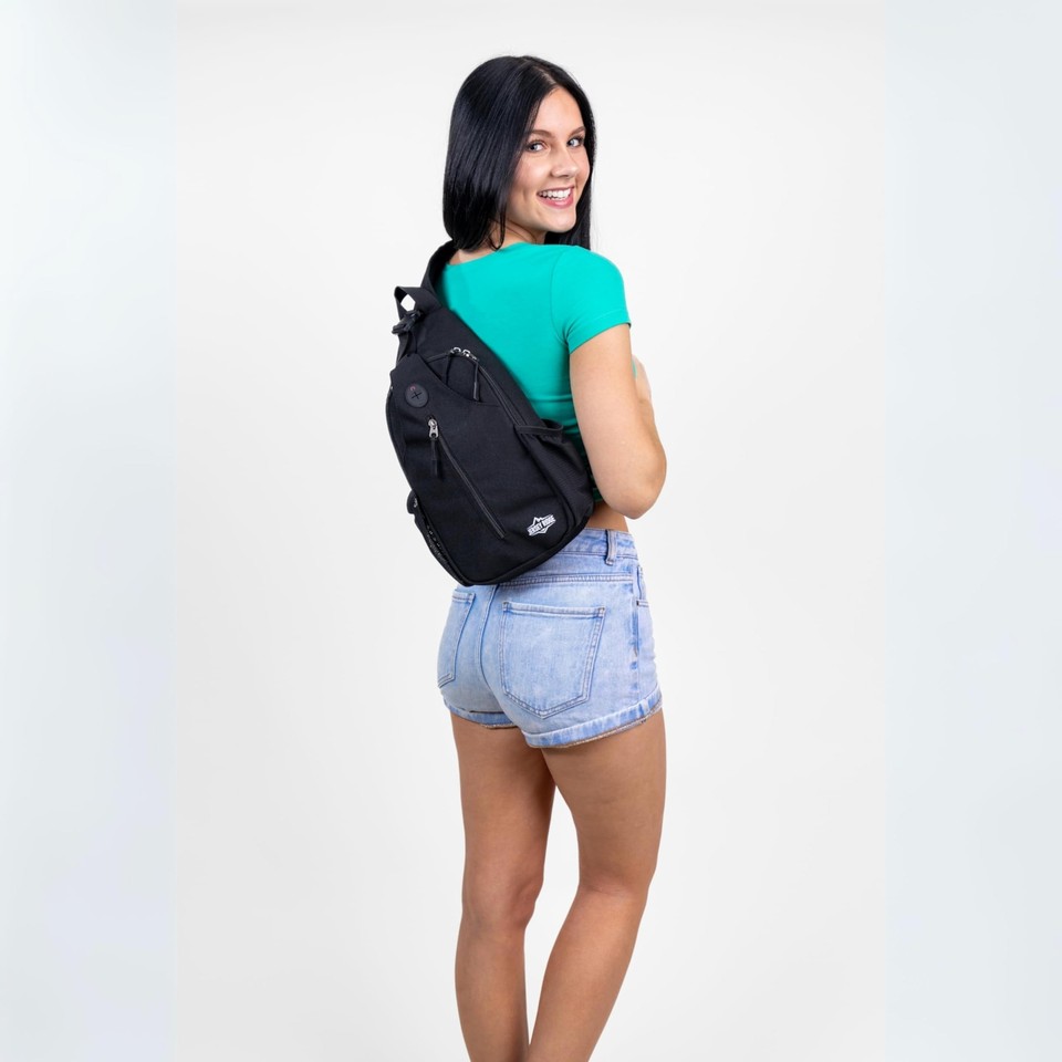 AntiTheft Sling Bag for Travel Hiking Crossbody Daypack Backpack Black