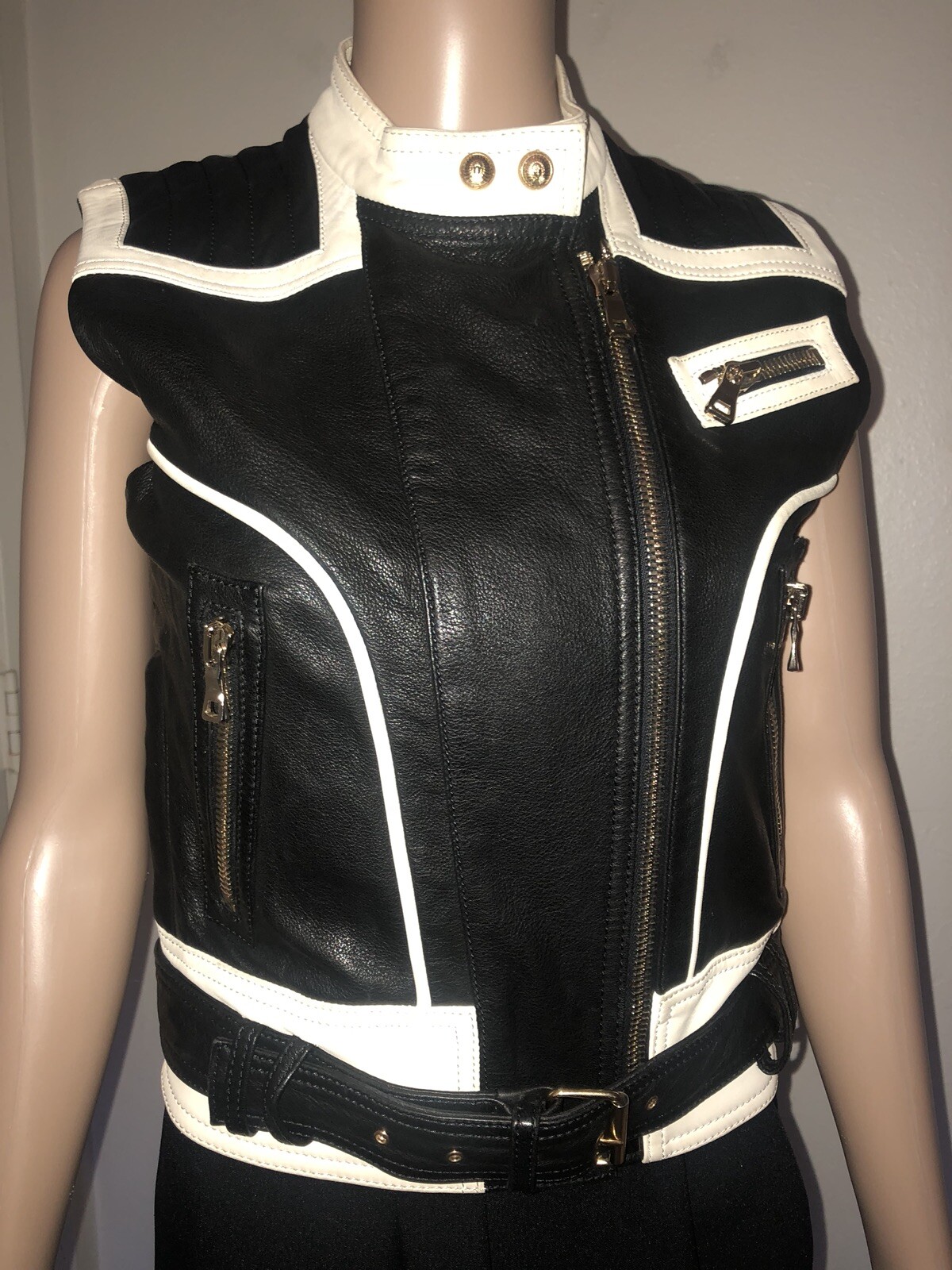 Balmain Leather Jacket Vest Gem