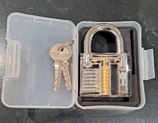 Transparent See Thru Padlock with Keys Fully Working Lock