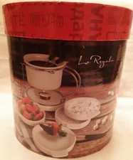 Le Regalo 11 Piece Fobdue Set White Ceramic & Stainless Steel Stand1