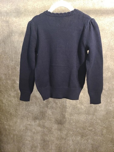 Polo Ralph Lauren Cotton Navy Blue Sweater Little Girls Bear Intarsia Knit RL 6X - Picture 4 of 7