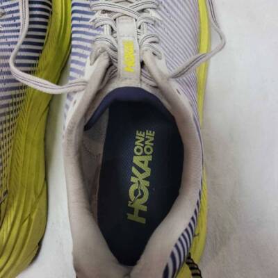 Hoka One One Mens Rincon 2 Running Shoes Gray Yellow Stripe  display picture 3