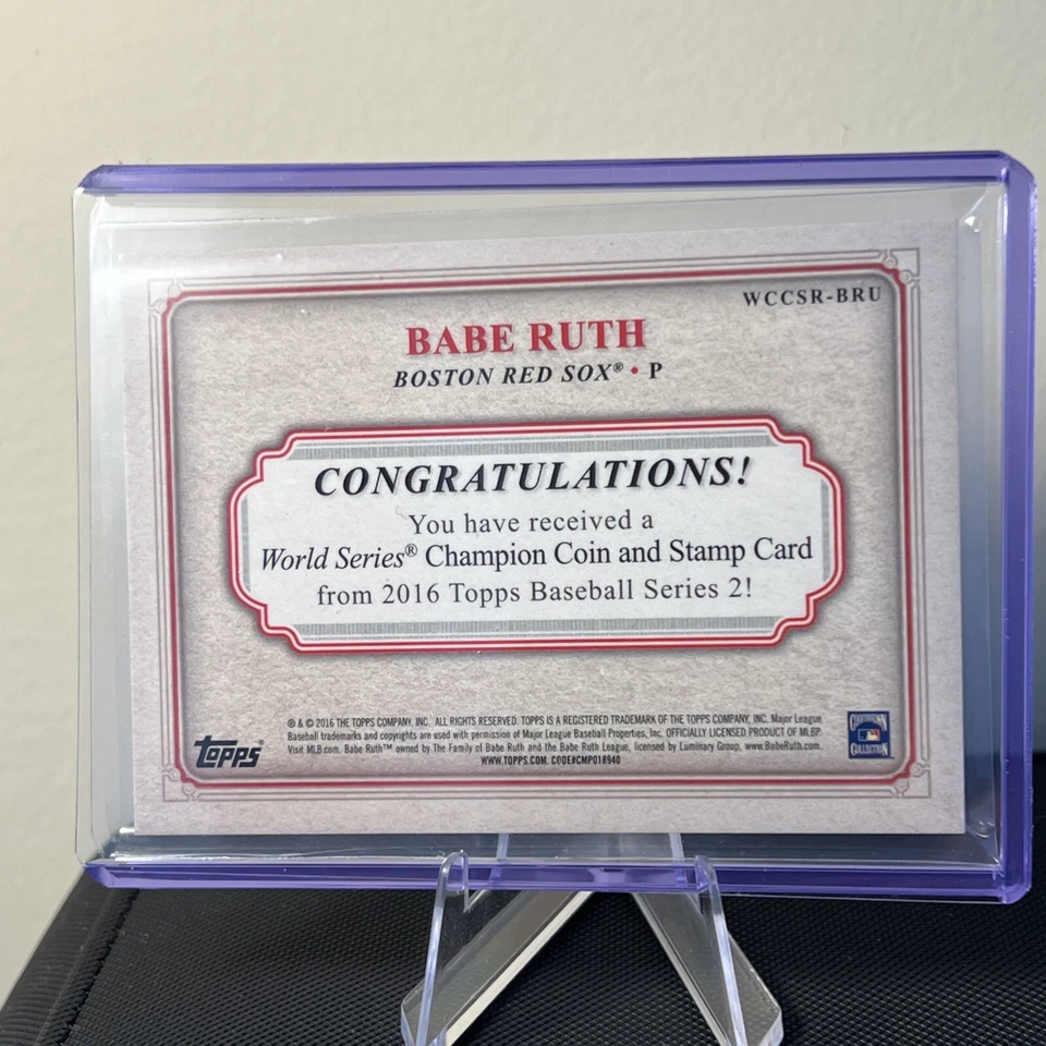 Babe Ruth /25 2016 Topps Stamp & Penny Relic WCCSR-BRU World Champion Yankees - Image 2 of 4